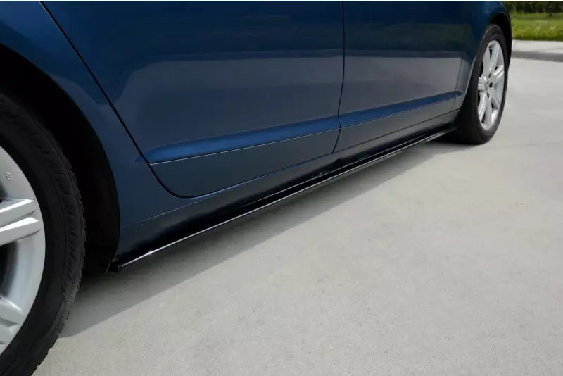 Maxton Design Seitenschweller (Paar) für Audi A6 C6 S-Line 2004-2011 Hochglanz schwarz – Ansicht 1