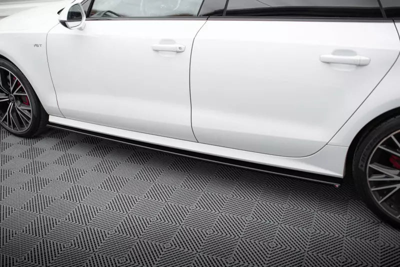 Maxton Design Seitenschweller (Paar) für Audi S7 / A7 S-Line C7 Facelift Hochglanz schwarz – Ansicht 1