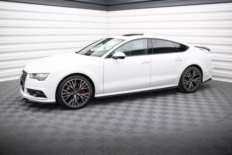 Maxton Design Seitenschweller (Paar) für Audi S7 / A7 S-Line C7 Facelift Hochglanz schwarz – Ansicht 2