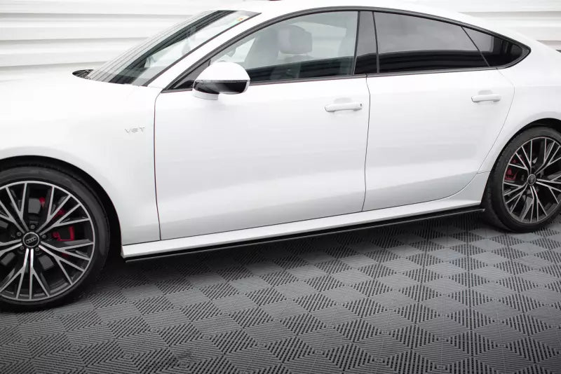Maxton Design Seitenschweller (Paar) für Audi S7 / A7 S-Line C7 Facelift Hochglanz schwarz – Ansicht 3