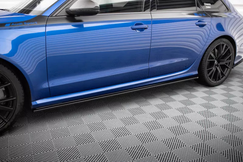 Maxton Design Seitenschweller (Paar) für Audi RS6 C7 Hochglanz schwarz – Ansicht 1