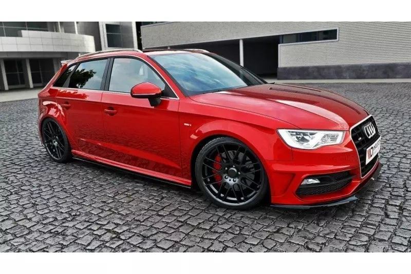 Maxton Design Seitenschweller (Paar) für Audi S3 / A3 S-Line 8V 2013-2020 Sportback Hochglanz schwarz – Ansicht 1