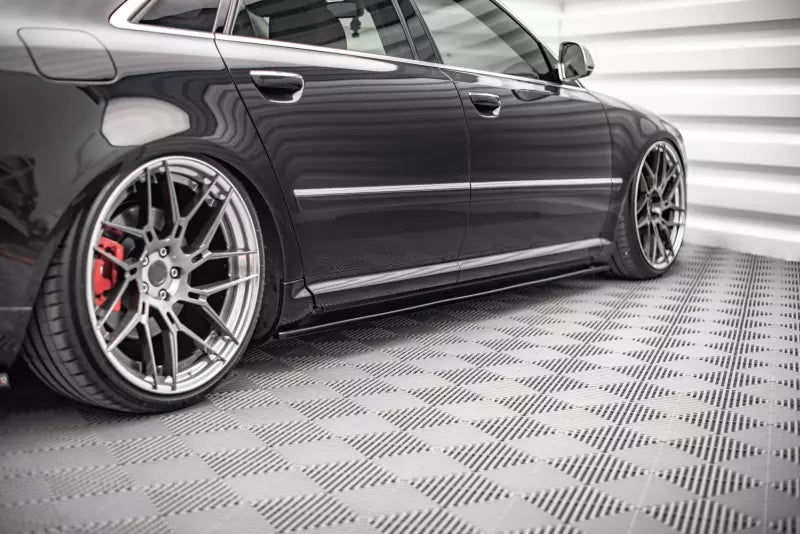 Maxton Design Seitenschweller (Paar) für Audi S8 D3 Hochglanz schwarz – Ansicht 2