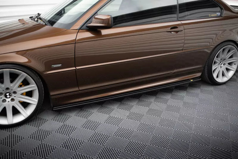 Maxton Design Seitenschweller (Paar) für BMW 3er E46 M-Paket Coupe / Cabrio Hochglanz schwarz – Ansicht 1