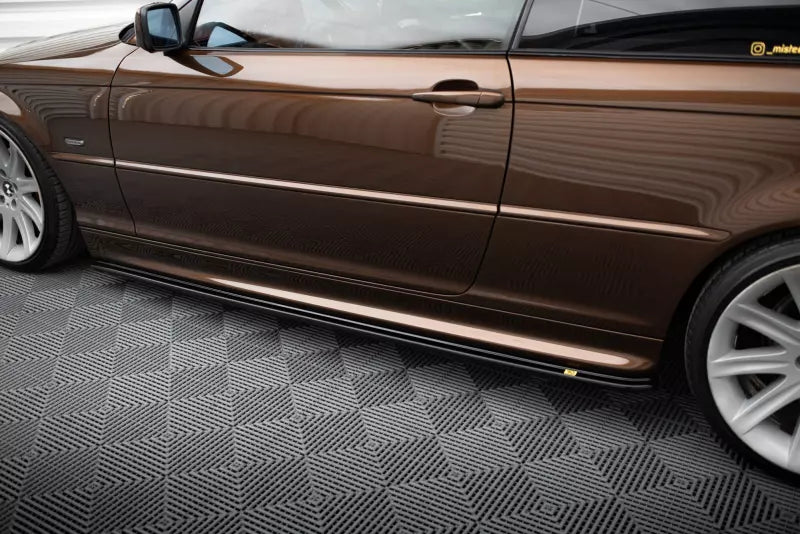 Maxton Design Seitenschweller (Paar) für BMW 3er E46 M-Paket Coupe / Cabrio Hochglanz schwarz – Ansicht 3