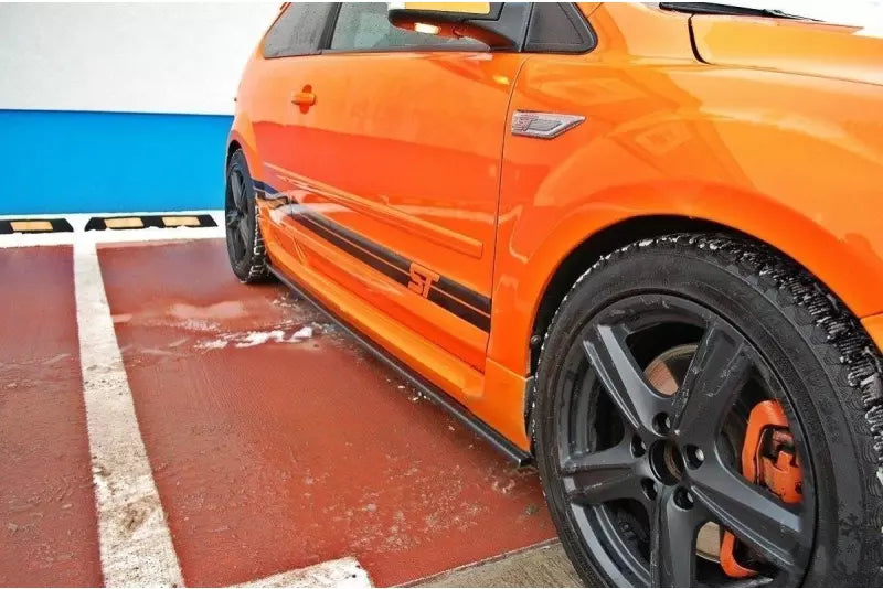 Maxton Design Seitenschweller (Paar) für Ford Focus ST Mk2 Hochglanz schwarz – Ansicht 1