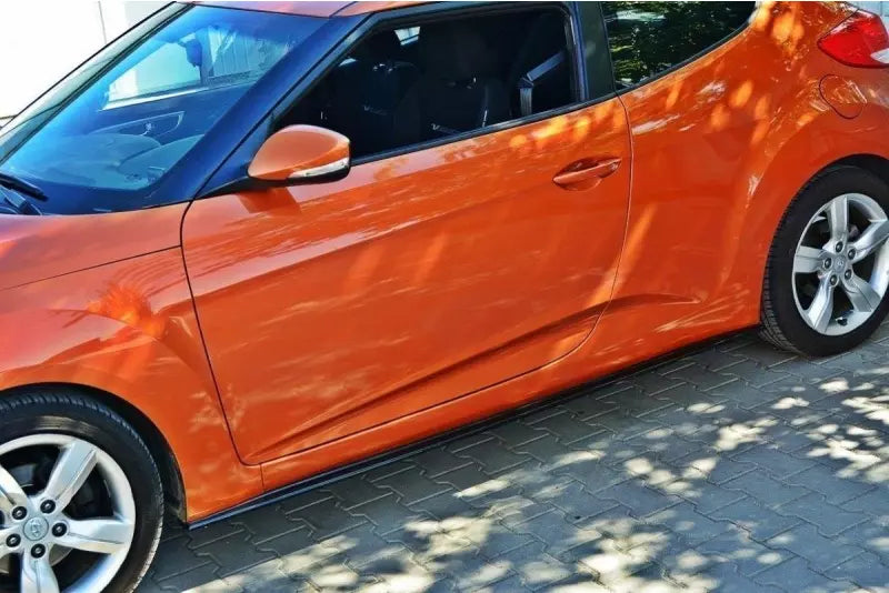 Maxton Design Seitenschweller (Paar) für Hyundai Veloster Hochglanz schwarz – Ansicht 1