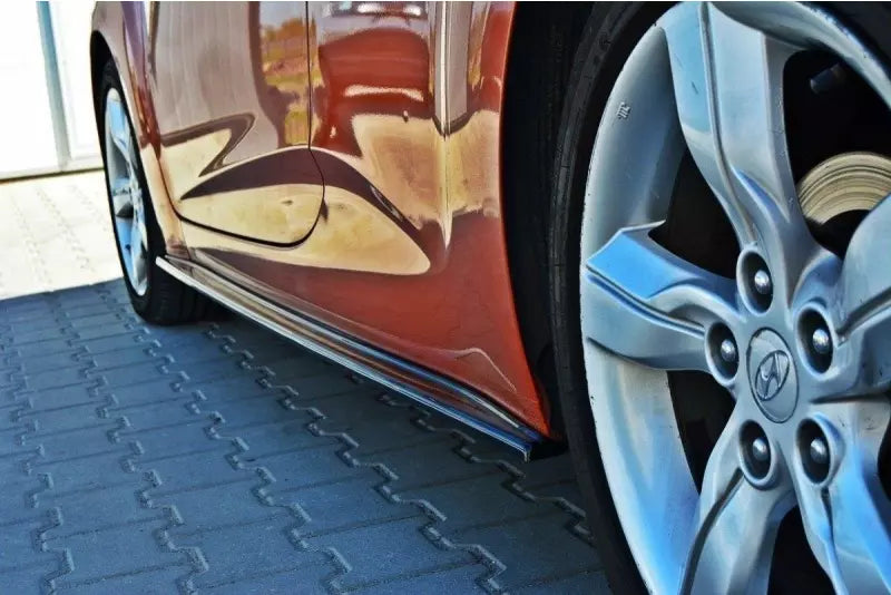 Maxton Design Seitenschweller (Paar) für Hyundai Veloster Hochglanz schwarz – Ansicht 2