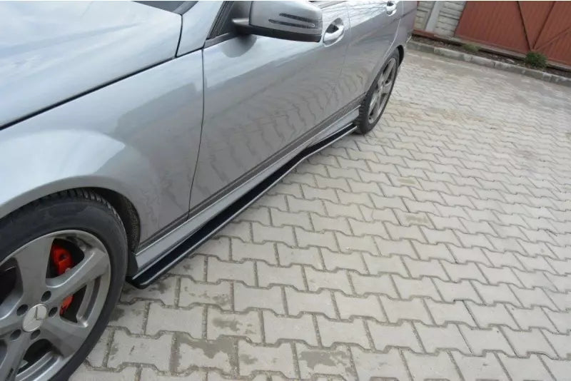 Maxton Design Seitenschweller (Paar) für Mercedes C-Klasse W204 AMG-Line 2007-2010 Hochglanz schwarz – Ansicht 2