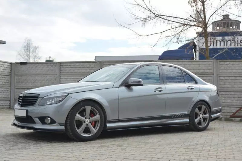 Maxton Design Seitenschweller (Paar) für Mercedes C-Klasse W204 AMG-Line 2007-2010 Hochglanz schwarz – Ansicht 3