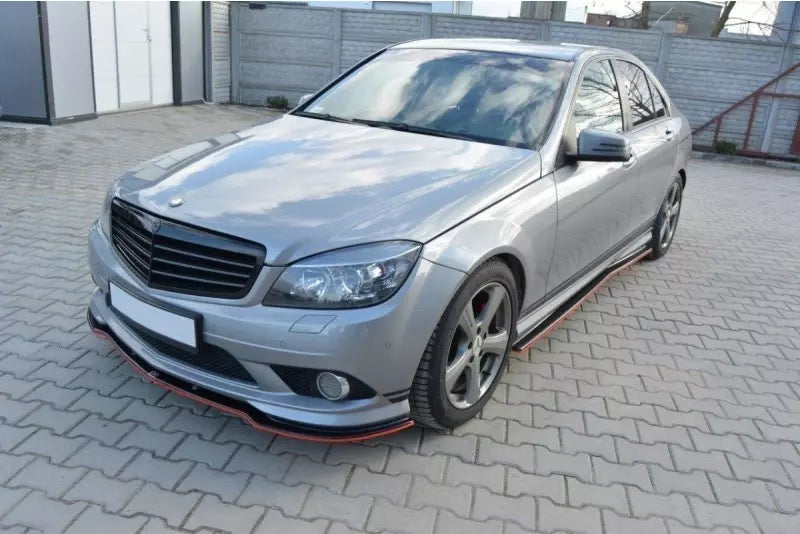 Maxton Design Seitenschweller (Paar) für Mercedes C-Klasse W204 AMG-Line 2007-2010 Hochglanz schwarz – Ansicht 4