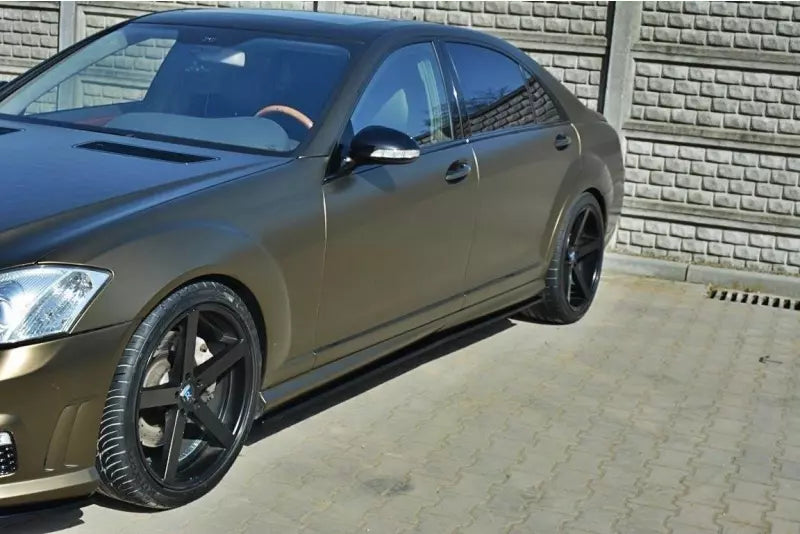 Maxton Design Seitenschweller (Paar) für Mercedes S-Klasse W221 AMG LWB Hochglanz schwarz – Ansicht 3