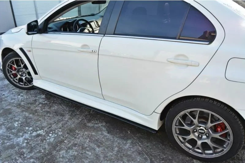 Maxton Design Seitenschweller (Paar) für Mitsubishi Lancer Evo X Hochglanz schwarz – Ansicht 2