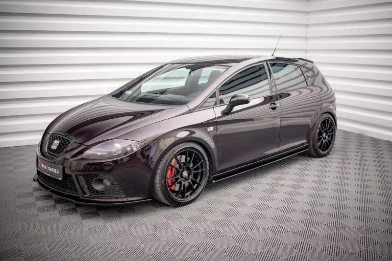 Maxton Design Seitenschweller (Paar) für Seat Leon 2 (Typ 1P) Cupra / FR Facelift Hochglanz schwarz – Ansicht 3