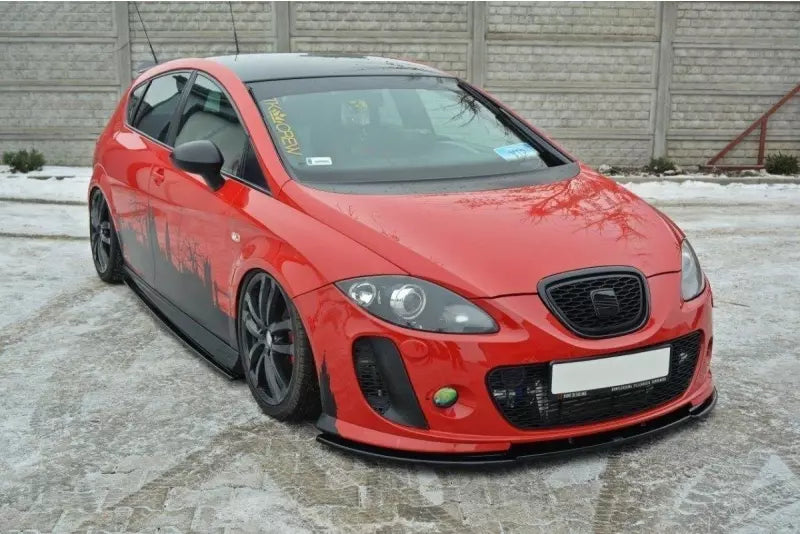 Maxton Design Seitenschweller (Paar) für Seat Leon 2 (Typ 1P) MS Design Hochglanz schwarz – Ansicht 2