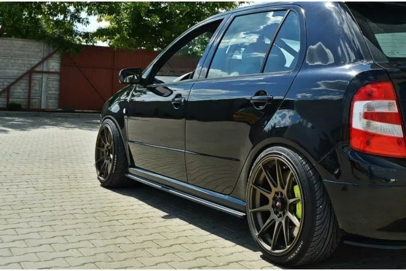 Maxton Design Seitenschweller (Paar) für Skoda Fabia RS Hochglanz schwarz – Ansicht 1