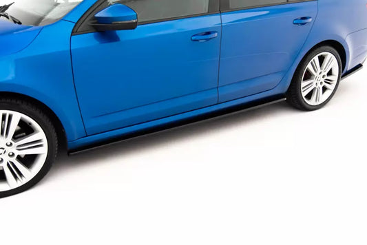 Maxton Design Seitenschweller (Paar) für Skoda Octavia RS 3 III 5E (vor und nach Facelift) Hochglanz schwarz – Ansicht 1