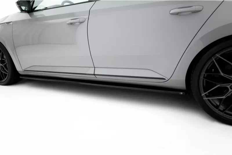 Maxton Design Seitenschweller (Paar) für Skoda Superb 3 III 3V Hochglanz schwarz – Ansicht 3