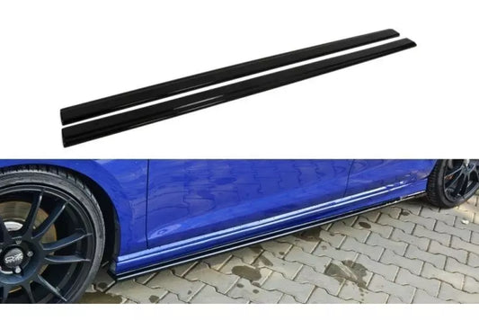 Maxton Design Seitenschweller (Paar) für VW Golf 7 R / R-Line Hatchback & Kombi Hochglanz schwarz – Ansicht 1