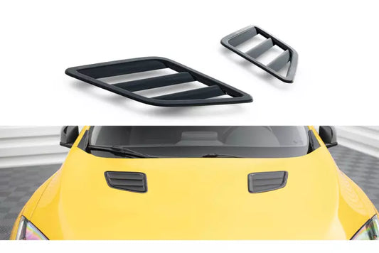 Maxton Design Motorhauben Luftschlitze Universal Hochglanz schwarz – Ansicht 1