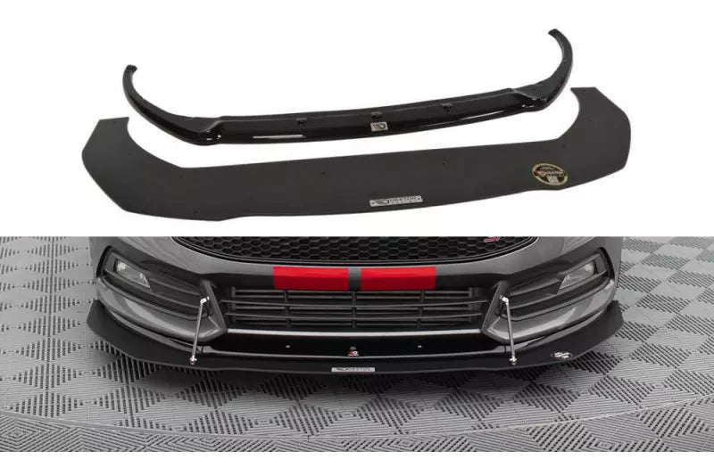 Maxton Design Street Pro Frontlippe V.1 + Zusatzlippe für Ford Focus ST Mk3 Facelift – Ansicht 1