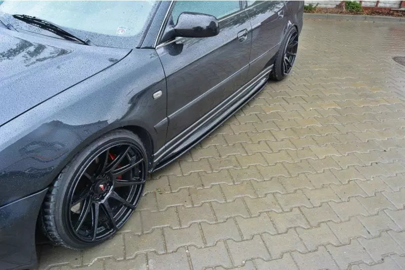Maxton Design Seitenschweller (Paar) für Audi S4 B5 Hochglanz schwarz – Ansicht 1