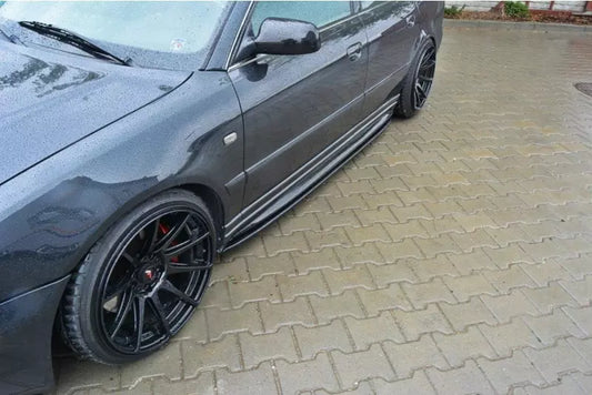 Maxton Design Seitenschweller (Paar) für Audi S4 B5 Hochglanz schwarz – Ansicht 1