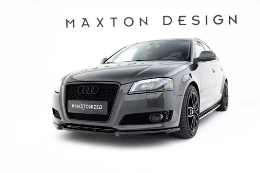 Maxton Design Frontlippe für Audi A3 8P Facelift Hochglanz schwarz – Ansicht 1