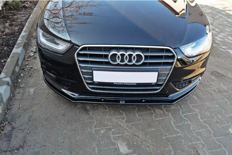 Maxton Design Frontlippe V.1 für Audi A4 B8 Facelift Hochglanz schwarz – Ansicht 2