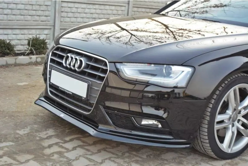 Maxton Design Frontlippe V.2 für Audi A4 B8 Facelift Hochglanz schwarz – Ansicht 1
