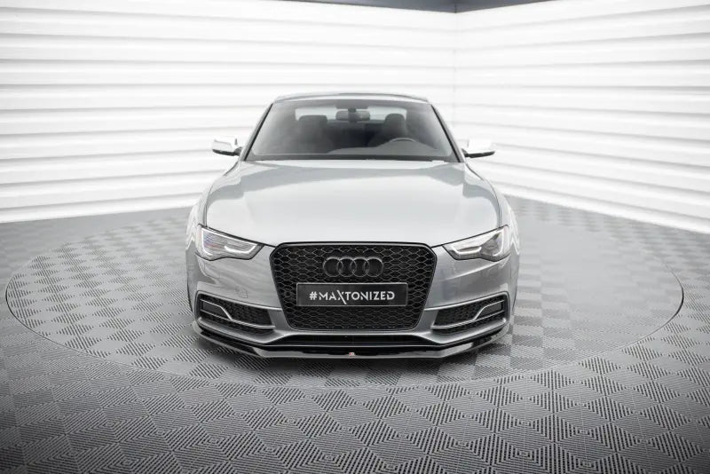 Maxton Design Frontlippe V.1 für Audi S5 / A5 S-Line Coupe / Cabrio / Sportback B8 8T Facelift Hochglanz schwarz – Ansicht 1