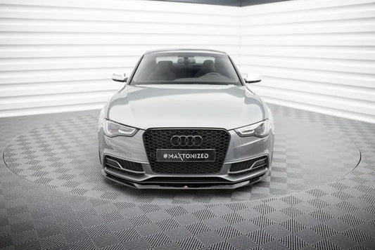 Maxton Design Frontlippe V.1 für Audi S5 / A5 S-Line Coupe / Cabrio / Sportback B8 8T Facelift Hochglanz schwarz – Ansicht 1