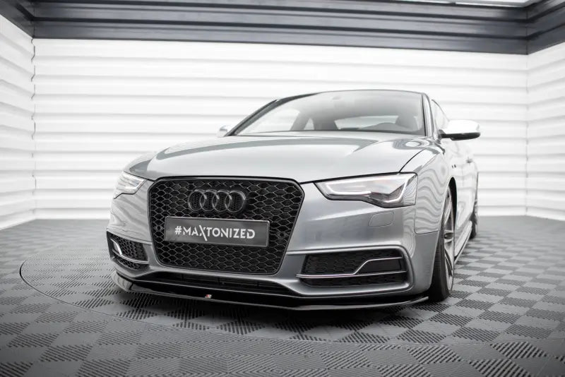 Maxton Design Frontlippe V.1 für Audi S5 / A5 S-Line Coupe / Cabrio / Sportback B8 8T Facelift Hochglanz schwarz – Ansicht 2