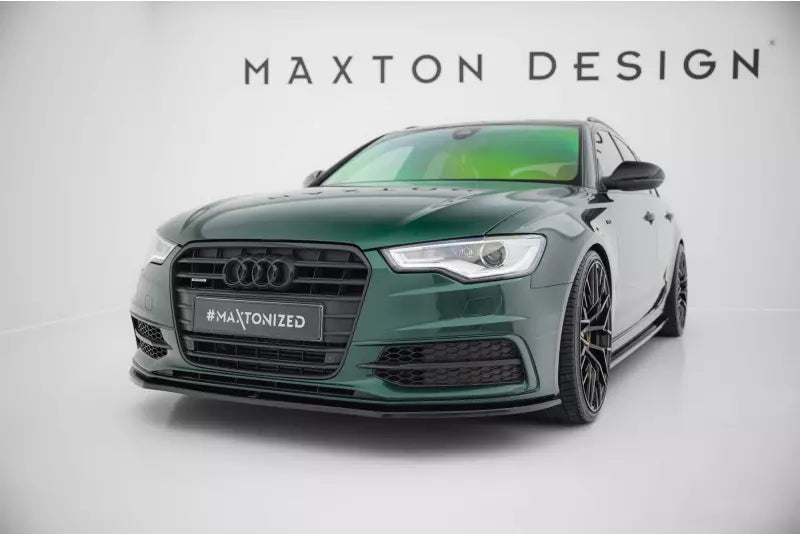 Maxton Design Frontlippe V.1 für Audi S6 / A6 S-Line C7 Hochglanz schwarz – Ansicht 1