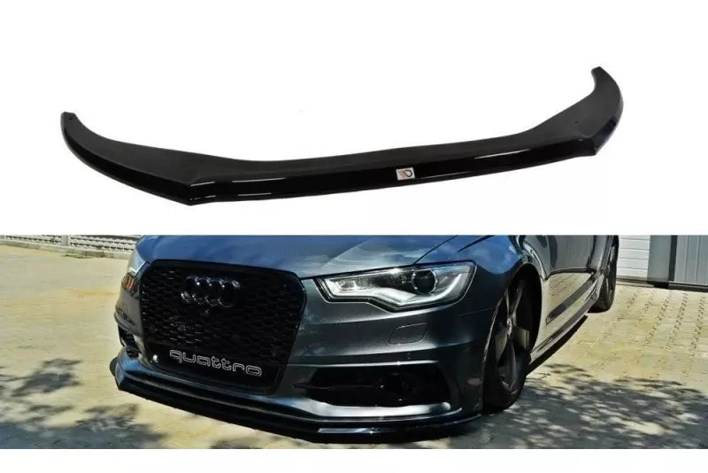 Maxton Design Frontlippe V.2 für Audi S6 / A6 S-Line C7 Hochglanz schwarz – Ansicht 1
