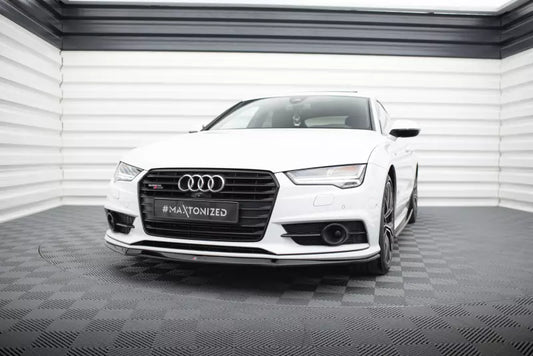 Maxton Design Frontlippe für Audi S7 / A7 S-Line C7 Facelift Hochglanz schwarz – Ansicht 1