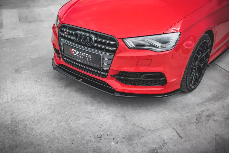 Maxton Design Frontlippe V.1 für Audi S3 / A3 S-Line 8V Limousine / Cabrio Hochglanz schwarz – Ansicht 1