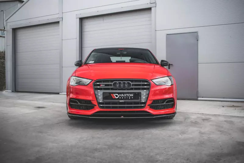 Maxton Design Frontlippe V.1 für Audi S3 / A3 S-Line 8V Limousine / Cabrio Hochglanz schwarz – Ansicht 2