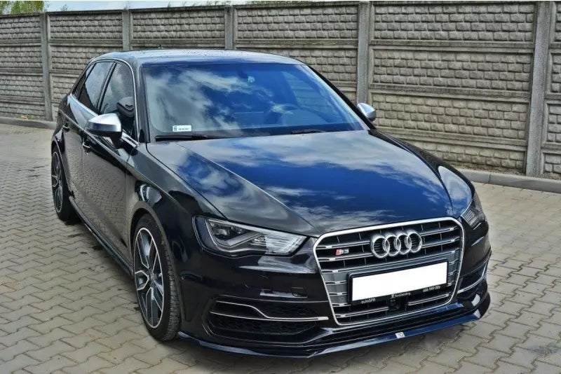 Maxton Design Frontlippe V.2 für Audi S3 / A3 S-Line 8v Hatchback / Sportback Hochglanz schwarz – Ansicht 1