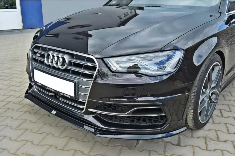 Maxton Design Frontlippe V.2 für Audi S3 / A3 S-Line 8v Hatchback / Sportback Hochglanz schwarz – Ansicht 3