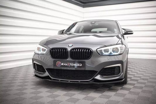 Maxton Design Frontlippe V.1 für BMW 1er F20 / F21 M-Paket Facelift 2015-2019 Hochglanz schwarz – Ansicht 1
