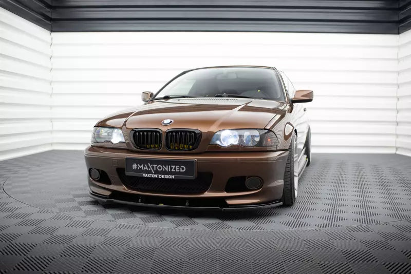 Maxton Design Frontlippe V.1 für BMW 3er E46 M-Paket Coupe / Cabrio Hochglanz schwarz – Ansicht 1