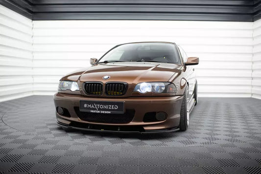 Maxton Design Frontlippe V.1 für BMW 3er E46 M-Paket Coupe / Cabrio Hochglanz schwarz – Ansicht 1