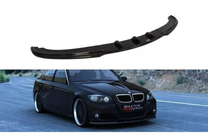 Maxton Design Frontlippe V.1 für BMW 3er E90 / E91 Facelift Hochglanz schwarz – Ansicht 1