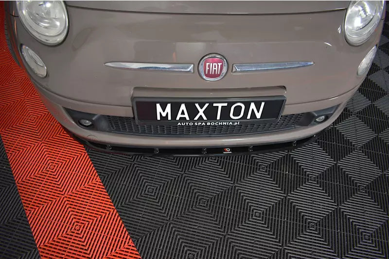 Maxton Design Frontlippe V.1 für Fiat 500 Hatchback vor Facelift Hochglanz schwarz – Ansicht 2