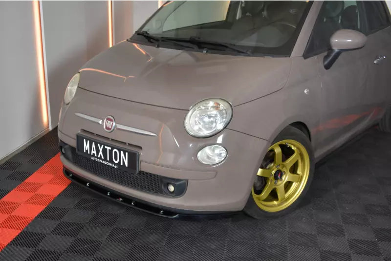 Maxton Design Frontlippe V.1 für Fiat 500 Hatchback vor Facelift Hochglanz schwarz – Ansicht 3