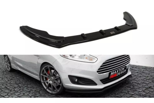 Maxton Design Frontlippe für Fiesta Mk7 Facelift 2013-2016 Hochglanz schwarz – Ansicht 1