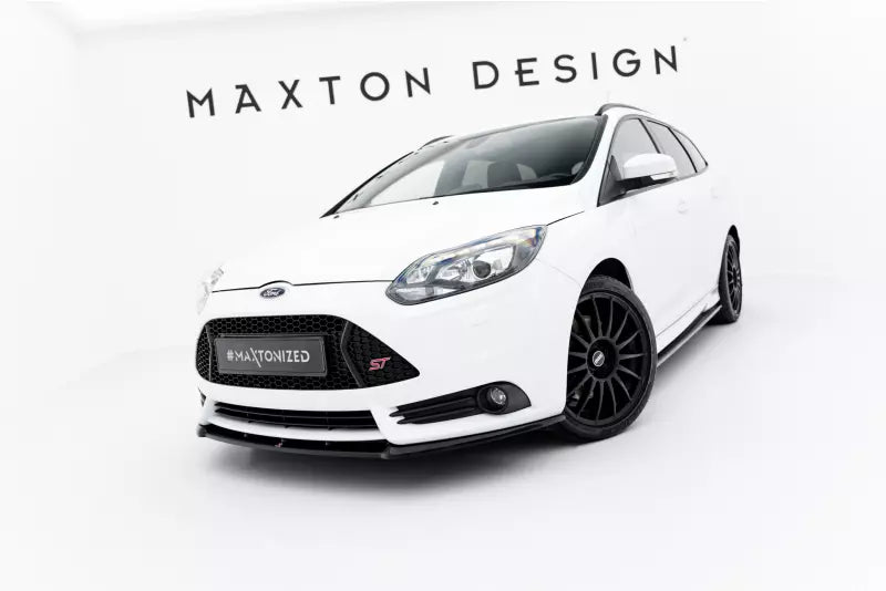 Maxton Design Frontlippe für Ford Focus ST Mk3 (Cupra) vor Facelift Hochglanz schwarz – Ansicht 1