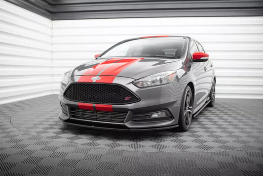 Maxton Design Frontlippe V.2 für Ford Focus ST Mk3 Facelift Hochglanz schwarz – Ansicht 1