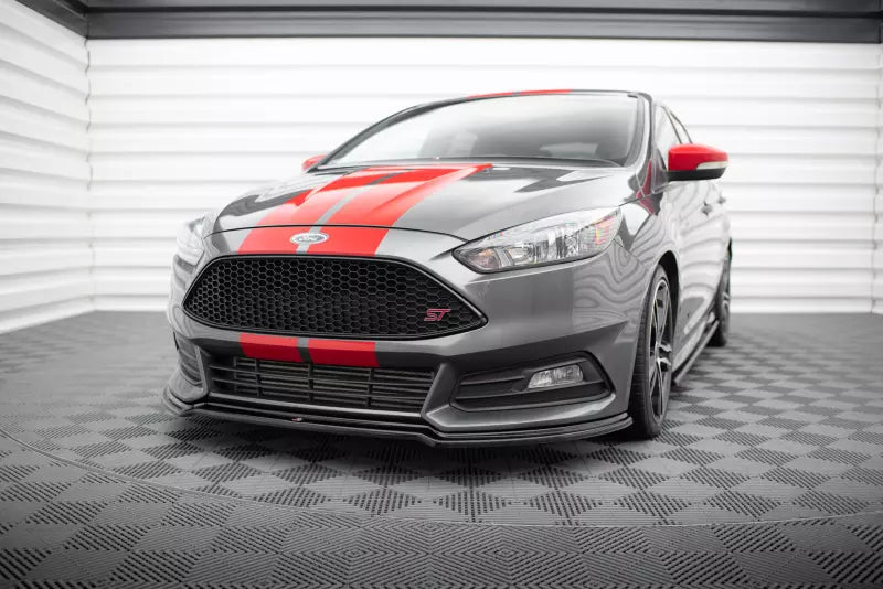 Maxton Design Frontlippe V.3 für Ford Focus ST Mk3 Facelift Hochglanz schwarz – Ansicht 1